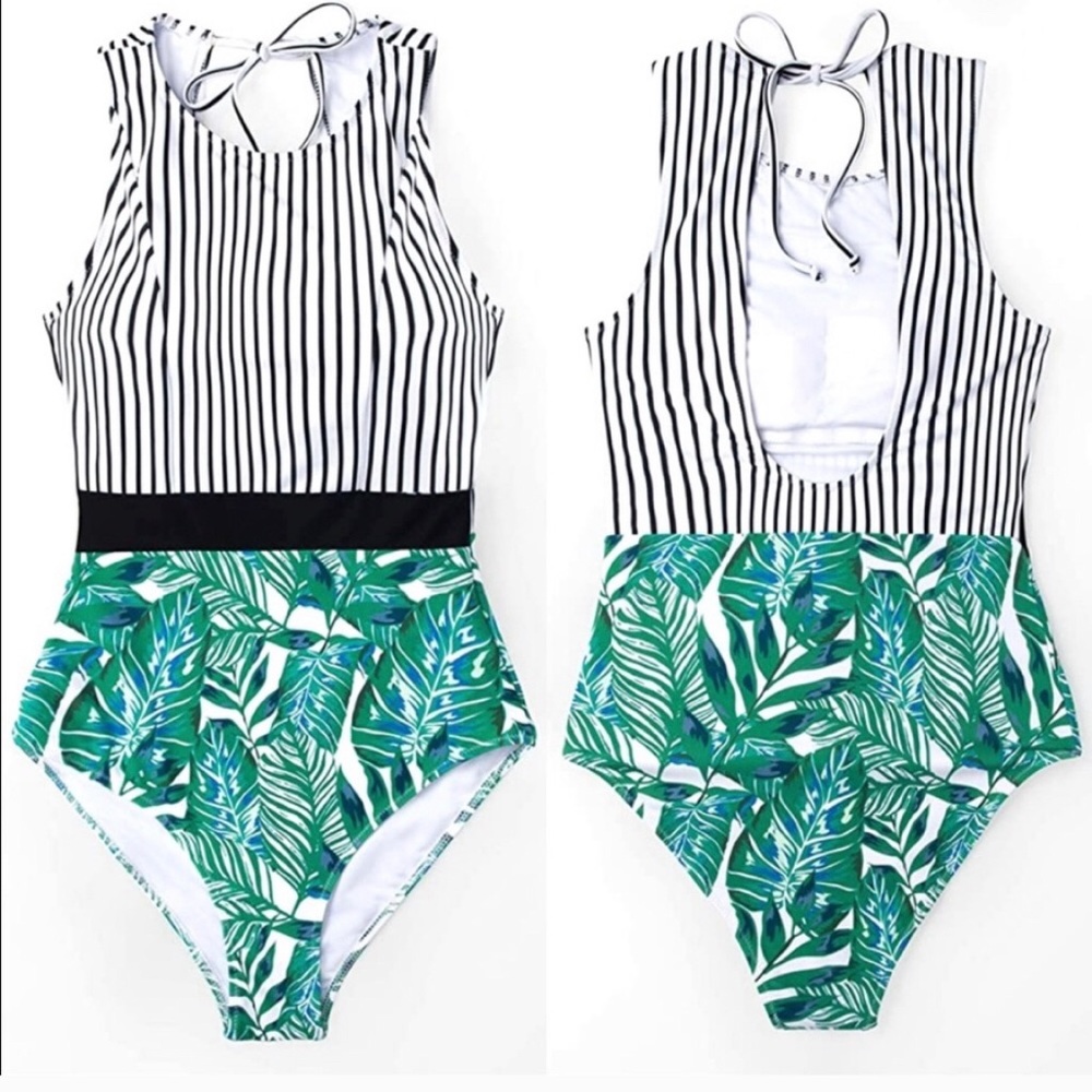 BOGO Cupshe Leafy One Piece EUC - Picture 4 of 8